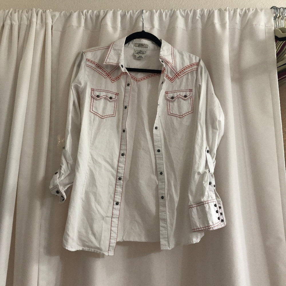 White Ariat Fitted Western Shirt